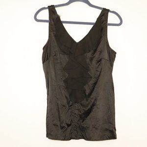 White House Black Market black silk blend sleeveless blouse, size medium